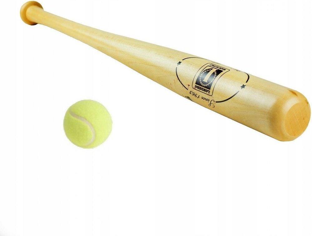 Londero Drewniany Kij Baseballowy 75 Cm Z Piłką Do Tenisa (L55760)