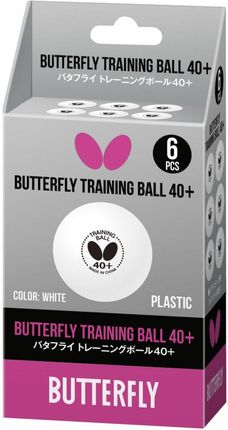 Butterfly Piłeczki Do Tenisa Stołowego Training Białe - 6 Szt. (BFP6)