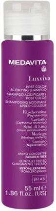 Medavita Luxviva Acidificante Post Color Shampoo 55 ml Szampon Do Włosów Farbowanych Utrzymujący I Chroniący Kolor
