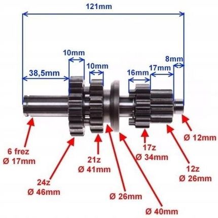 mii　1207 Wm Motor Skrzynia Biegów Chiński Cross 110 125 4 Biegi