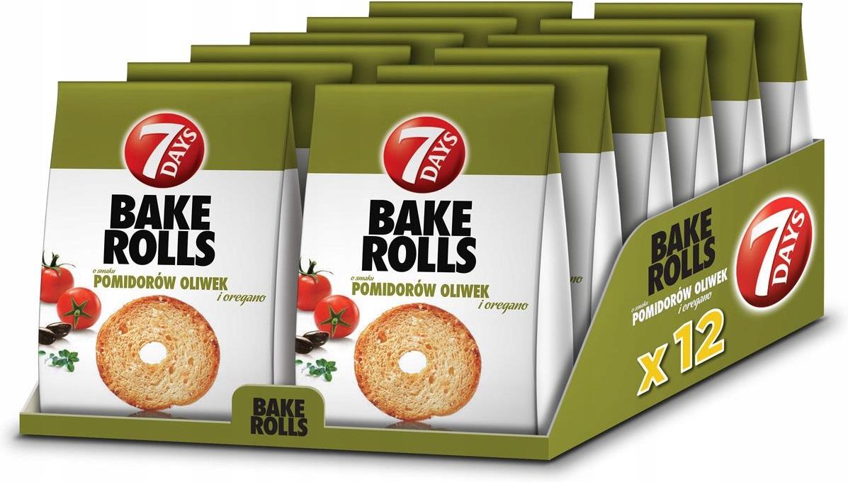 7 Days Bake Rolls Pomidor Oliwki Oregano 12x160g - Ceny i opinie - Ceneo.pl