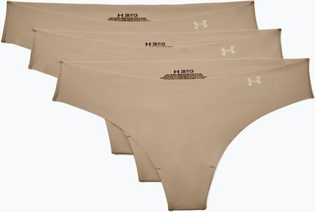 Under Armour Majtki Bezszwowe Damskie Ps Thong 3-Pak Beżowe 1325615-249 195253612770