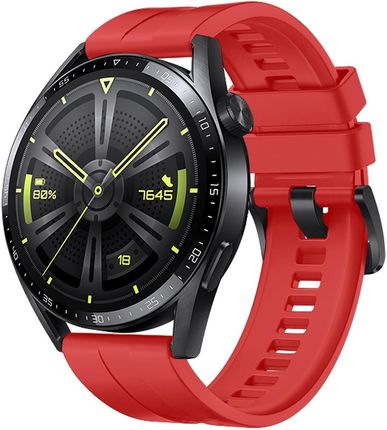 Strap One silikonowa opaska pasek bransoleta bransoletka do zegarka Huawei Watch GT 3 46 mm czerwony (91641)