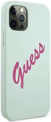 Etui GUESS Silicone Vintage do Apple iPhone 12 PRO MAX fuksja /miętowy (92422)