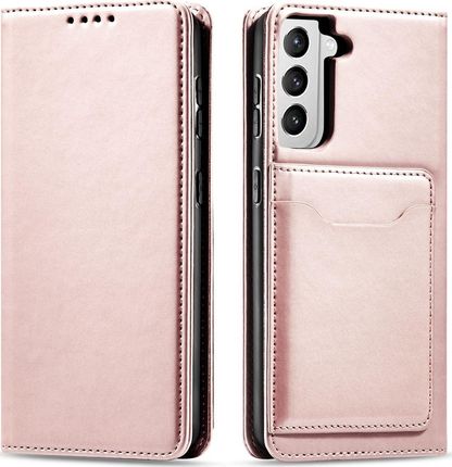 Magnet Card Case etui do Samsung Galaxy S22 pokrowiec portfel na karty kartę podstawka różowy (11542325)