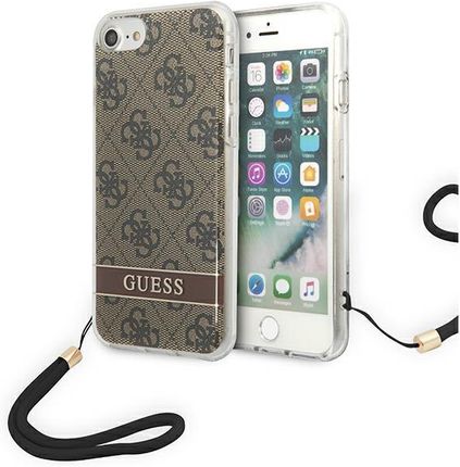 Guess GUOHCI8H4STW iPhone SE 2022 / SE 2020 / 7/ 8 brązowy/brown hardcase 4G Print Strap (106295)