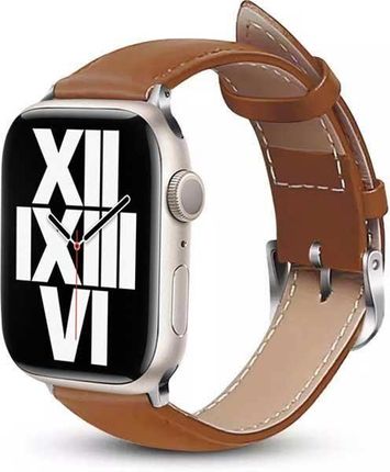 Crong Noble Band - Pasek z naturalnej skóry do Apple Watch 42/44/45 mm (Mokka) (230595)