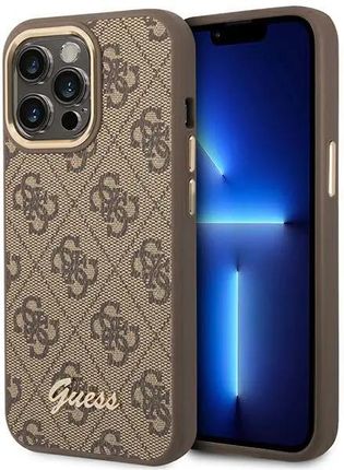 Guess GUHCP14XHG4SHW iPhone 14 Pro Max 6,7" brązowy/brown hard case 4G Vintage Gold Logo (801475)
