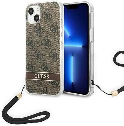Guess GUOHCP14MH4STW iPhone 14 Plus 6,7" brązowy/brown hardcase 4G Print Strap (801502)