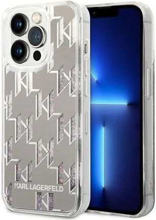 Karl Lagerfeld KLHCP14LLMNMS iPhone 14 Pro 6,1" hardcase srebrny/silver Liquid Glitter Monogram (801523)