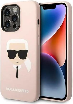 Karl Lagerfeld KLHMP14LSLKHLP iPhone 14 Pro 6,1" hardcase jasnoróżowy/light pink Silicone Karl`s Head Magsafe (801564)