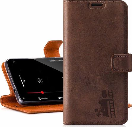 Skórzane etui na telefon RFID Wallet case - Orzechowy - Kominiarz Xiaomi Poco X3 / X3 Pro / X3 NFC (11832110)