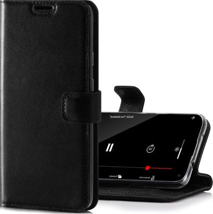 Skórzane etui na telefon Wallet case - Costa Czarna - TPU Transparentne Samsung Galaxy A40 (11820386)