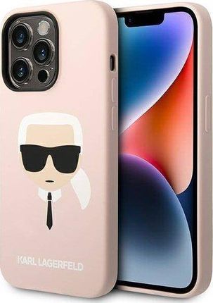 Etui Karl Lagerfeld KLHCP14LSLKHLP Apple iPhone 14 Pro hardcase różowy/pink Silicone Karl`s Head (11855708)