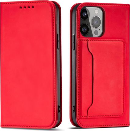 Magnet Card Case etui do iPhone 13 Pro pokrowiec portfel na karty kartę podstawka czerwony (11542307)