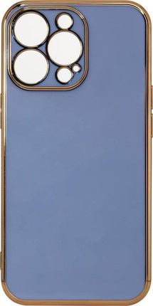 Lighting Color Case etui do Samsung Galaxy A12 5G żelowy pokrowiec ze złotą ramką niebieski (11916749)