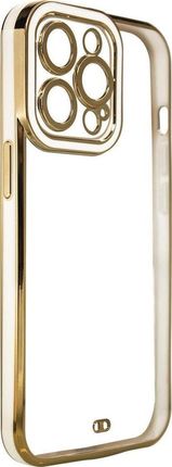 Fashion Case etui do Samsung Galaxy A12 5G żelowy pokrowiec ze złotą ramką biały (11873592)