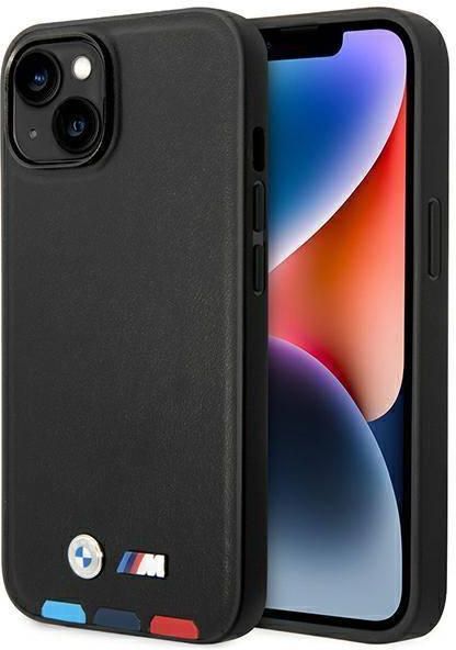 Custodia BMW In Vera Pelle Per IPhone 14 Plus (6,7") - Rigida Con Logo Metallico - Collezione Signature (Nero) - 4