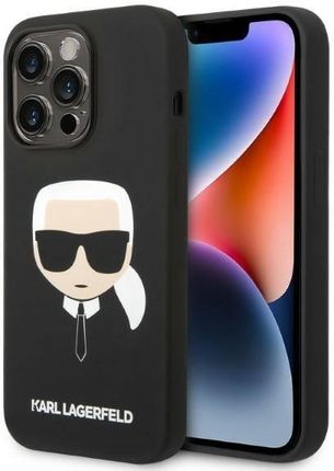 Karl Lagerfeld KLHMP14LSLKHBK iPhone 14 Pro 6,1" hardcase czarny/black Silicone Karl`s Head Magsafe (236921)