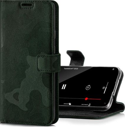 Skórzane etui na telefon RFID Wallet case - Moro Ciemny Zielony Oppo Reno 6 Pro / Reno 6 Pro+ 5G (11882069)