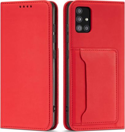 Magnet Card Case etui do Xiaomi Redmi Note 11 Pro pokrowiec portfel na karty kartę podstawka czerwony (11255722)