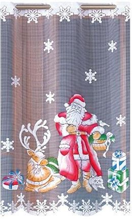 Firanka Mikołaj wysokość 70 cm [raport wzoru 50 cm] DomoweTekstylia | WN200M 070 | Święta Boże Narodzenie