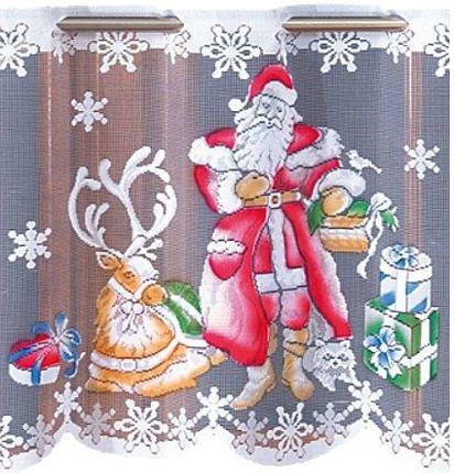 Firanka Mikołaj wysokość 50 cm [raport wzoru 50 cm] DomoweTekstylia | WN200M 050 | Święta Boże Narodzenie