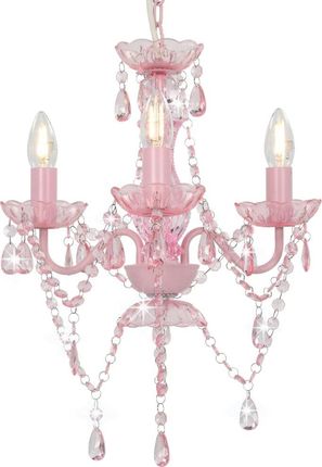 Lumes Lampa wisząca Różowy żyrandol kryształowy w kształcie świecznika - EX95-Zeus (E11545vidaXL_281598)