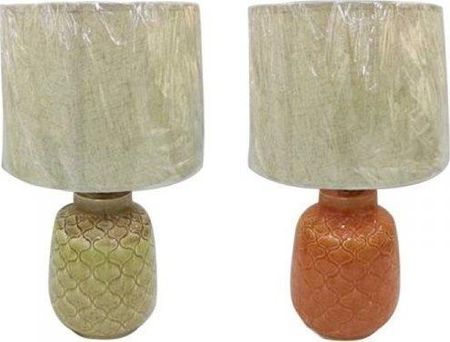 Dkd Home Decor Lampa stołowa Porcelana Beżowy Pomarańczowy Poliester Kolor Zielony 220 V 50 W (2 Sztuk) (32 32 53 cm) 