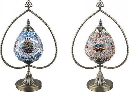 Dkd Home Decor Lampa stołowa Szkło Mozaika Metal Wielokolorowy Arabia (32.5 16 47.5 cm) (2 Sztuk) 