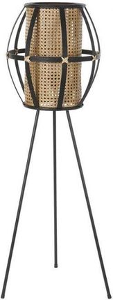 Dkd Home Decor Lampa Stojąca Czarny Metal Brązowy Rattan Bambus (38 38 119 cm) 