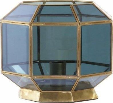 Dkd Home Decor Lampa stołowa Szkło Niebieski Złoty 220 V Mosiądz 50 W Nowoczesny (29 29 25 cm) 