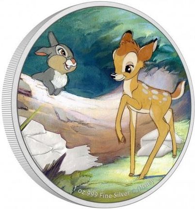 Bambi & Thumber 80Th Anniversary 1 Uncja Srebrna Moneta Kolekcjonerska