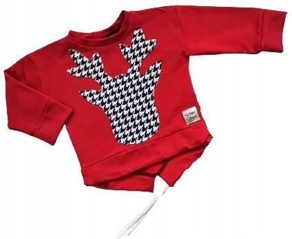 Bluza renifer z pepitką rozmiar 164