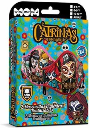 Bigbuy Carnival Maska Higieniczna Materiałowa Wielokrotnego Użytku Catrinas Premium 69 Lata