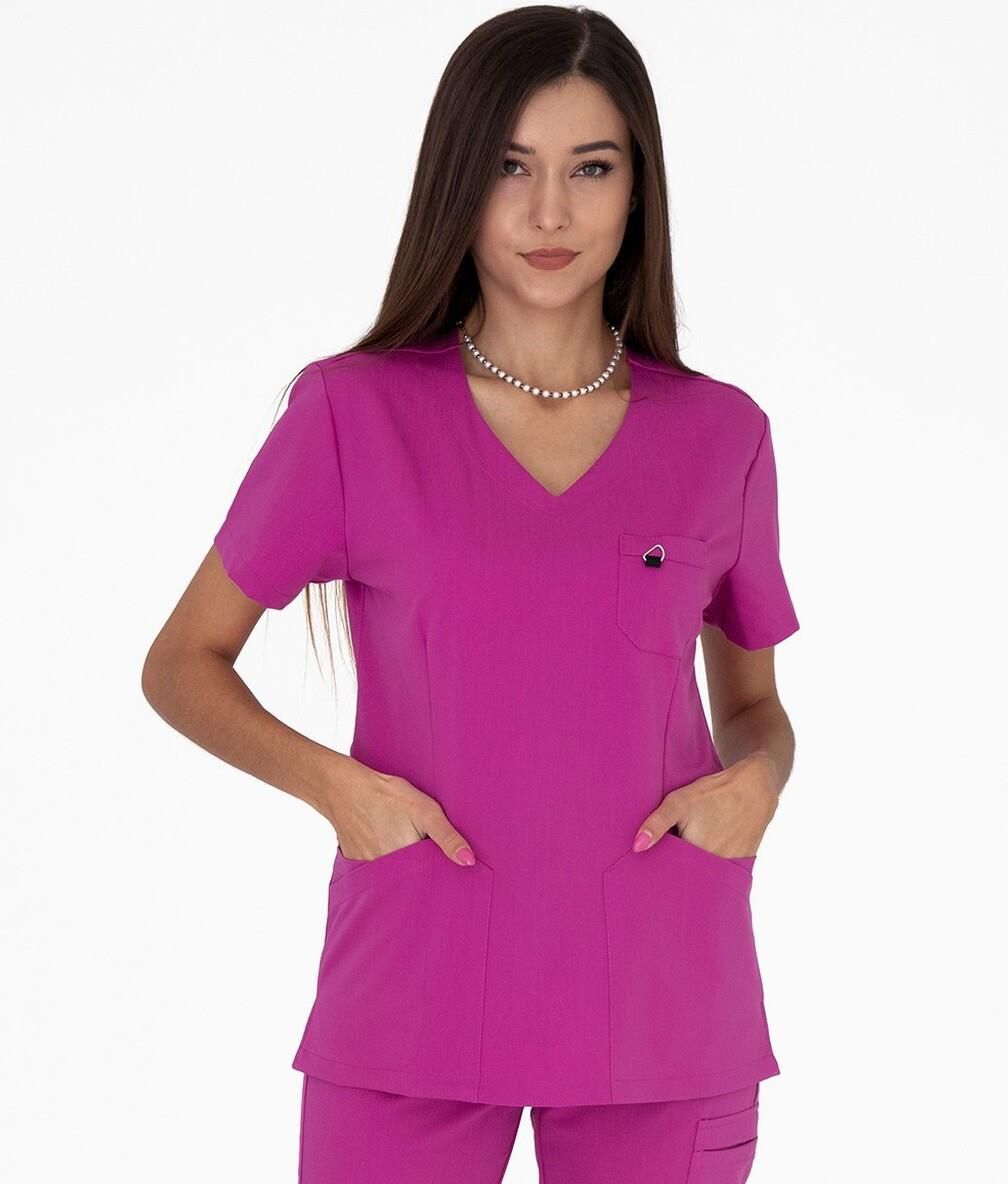 Doctor Scrubs Bluza Medyczna Grace Soft Fuksja Xl Ceny i opinie