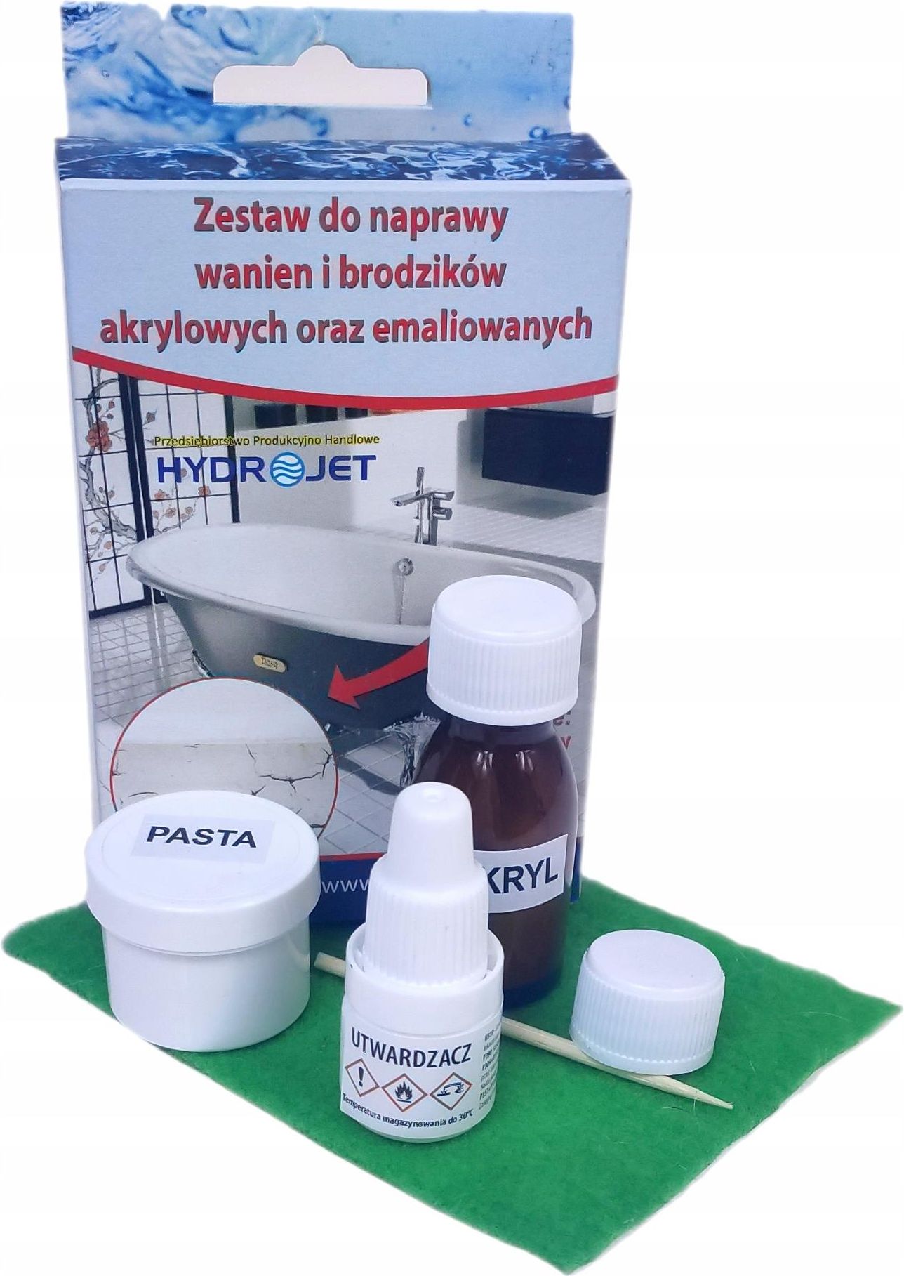 Akcesoria wannowe HydroJet Zestaw Do Naprawy Wanien I Brodzików Płynny Akryl 6145 Opinie i