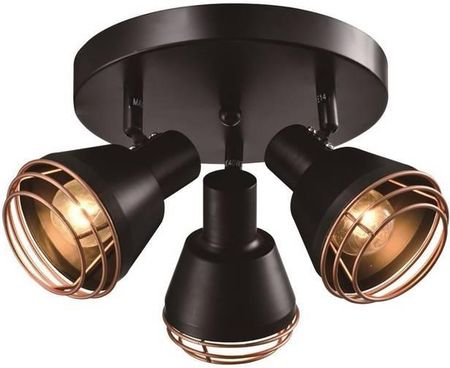 Candellux Lighting Lampa sufitowa czarna plafon klosz miedziany 3xE14 40W Neria 98-83111 (9883111)