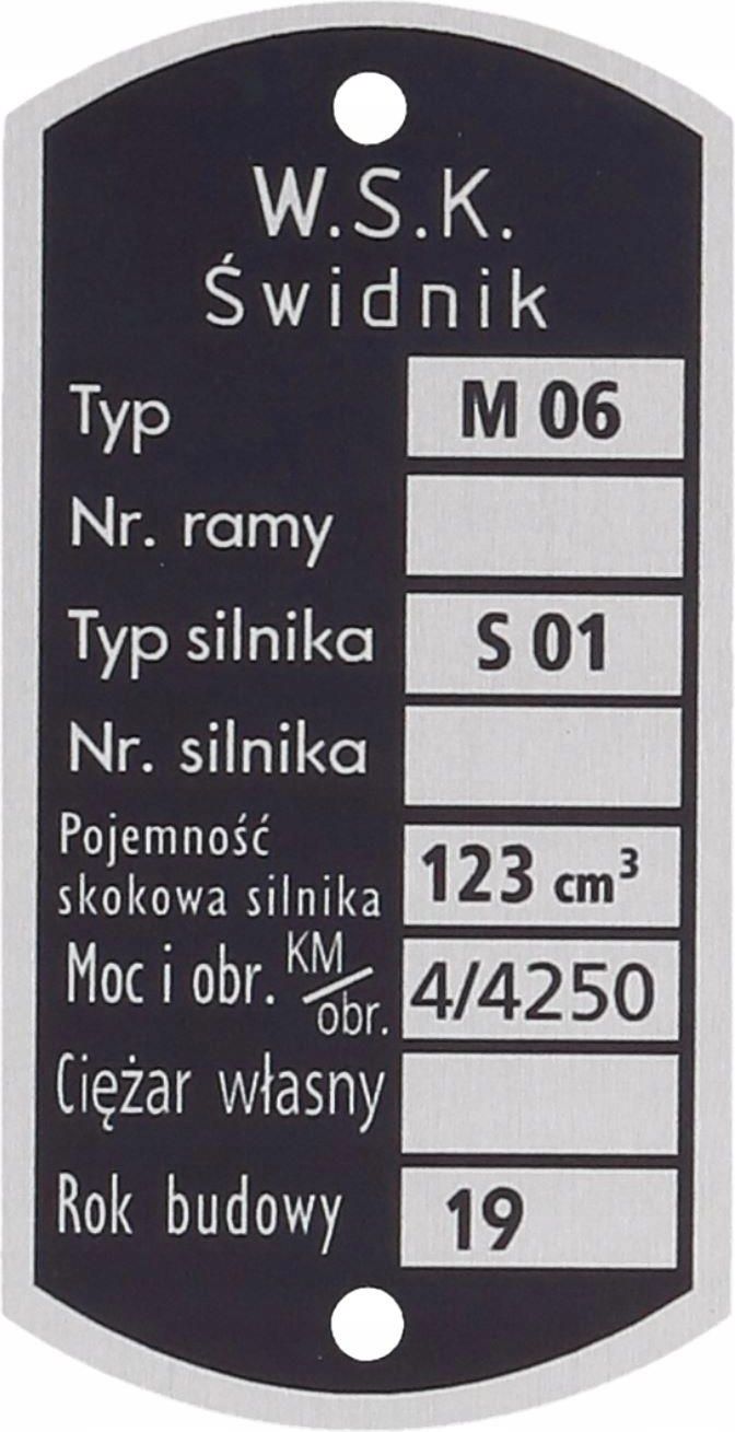 Części Motocyklowe Venbo Tabliczka Znamionowa Wsk 125 M06 Rok 19 275055 Opinie I Ceny Na 7461