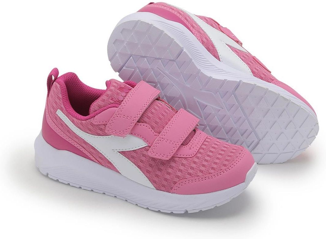 Diadora Falcon 2 SL JR V Act - Scarpe Running Bambini In Tela, Chiusura A Strappo, Colori Vivaci, Tacco Piatto