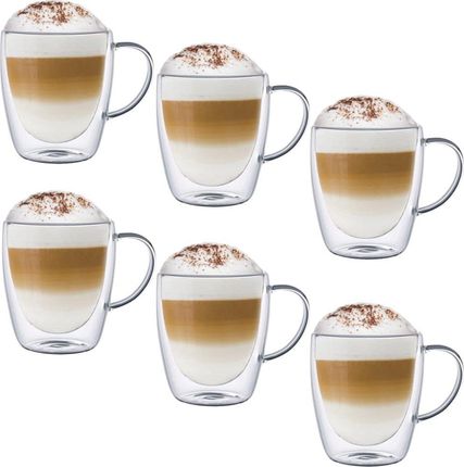 Mg Home Szklanki Termiczne Z Uchem 300Ml Do Kawy Latte Zestaw 6szt. Mghome (FIORINO300UCHOMG)