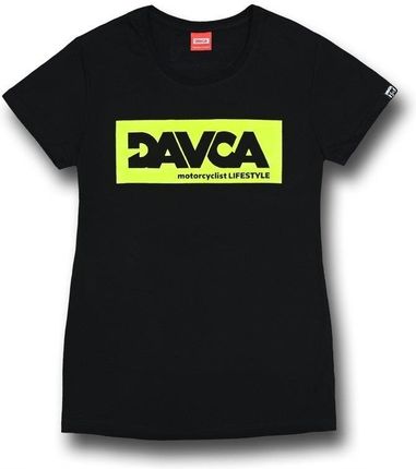 Davca T-Shirt Damski Black Fluo Logo Czarny