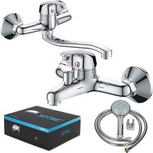 SOTBE ATRAN Bateria wannowa+umywalkowa ścienne, chrom ATR-BW-10250287_ATR-SKW-10250277