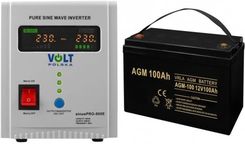 Zdjęcie Zestaw asilacz awaryjny Volt Sinus Pro 800 E 800VA/500W + akumulator Volt VRLA AGM 12V 100Ah - Wschowa