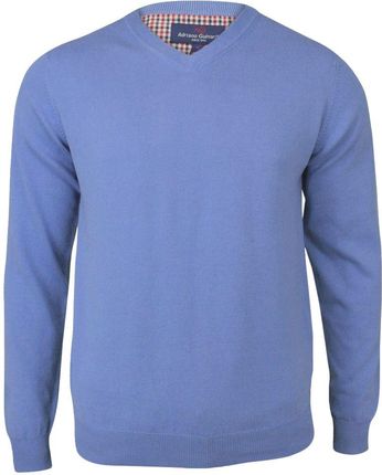 Sweter Błękitny W Serek Męski Klasyczny Elegancki Adriano Guinari Swadgaw22Littleboyblue