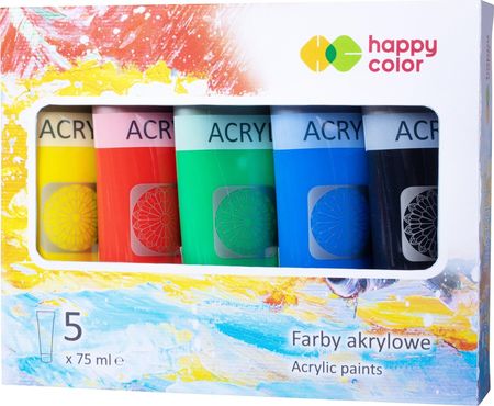 Happy Color Zestaw Farb Akrylowych 5 Szt X 75Ml Mix A