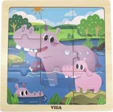 Zdjęcie Viga Toys Poręczne Drewniane Puzzle Hipopotamy 9 Elementów - Zelów