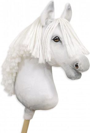 Super Hobby Horse Hobby Horse Duży Koń Na Kiju Premium Biały A3