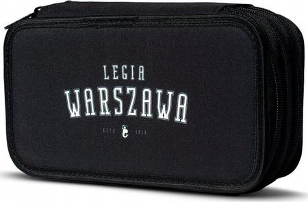Noname Legia Warszawa Piórnik 3-Komorowy Pojemny Czarny