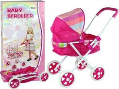 Zdjęcie Leantoys Wózek Spacerówka Dla Lalek Różowy Z Kolorowym Daszkiem 66 Cm - Kórnik